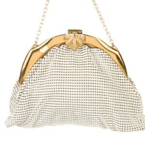 Vintage 1950s -- Whiting & Davis White Mesh Mini-Evening Bag